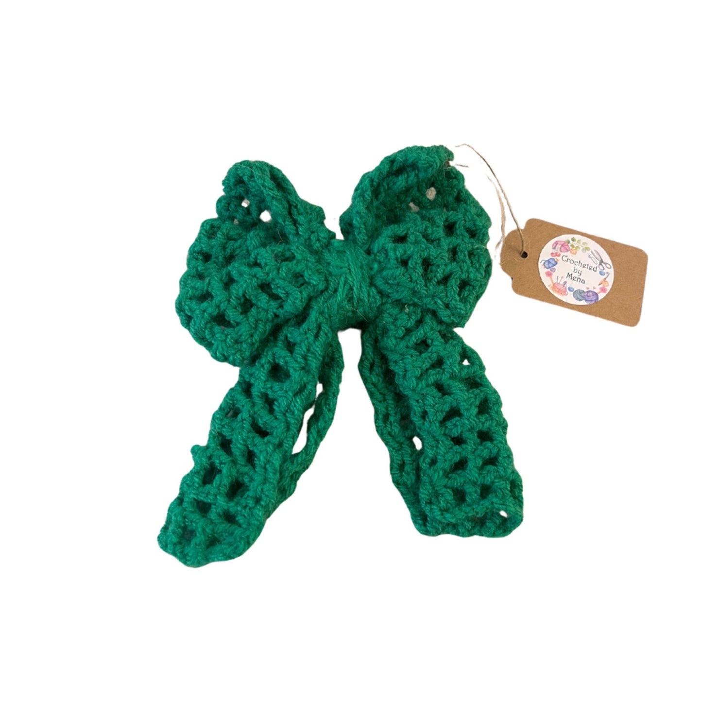 Green hair bow bobble - octoberandpals