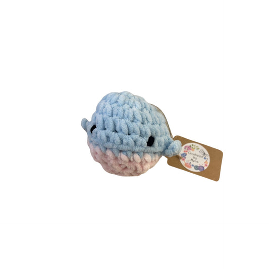Pink and blue whale keychain - octoberandpals